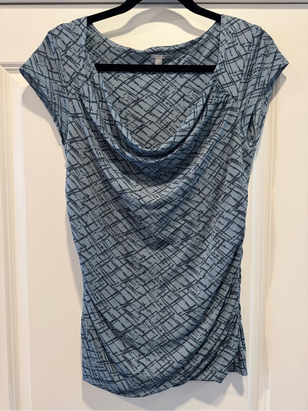 Halogen Blue Patterned Cowl Neck Camisole